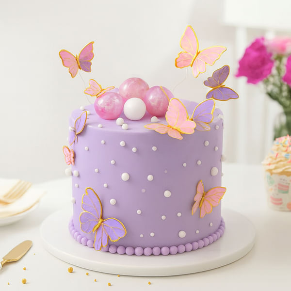 Purple Butterfly Celebration Cake (2 kg)