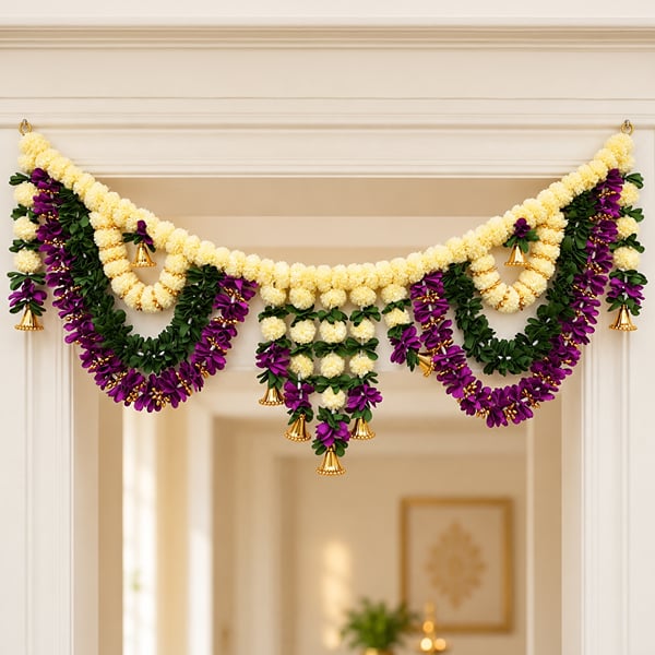Purple Floral Diwali Toran
