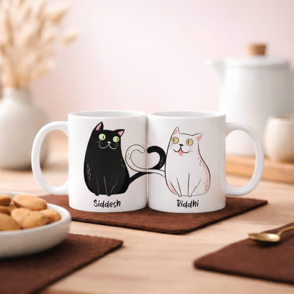 Purrfect Match Personalized Couple Mugs
