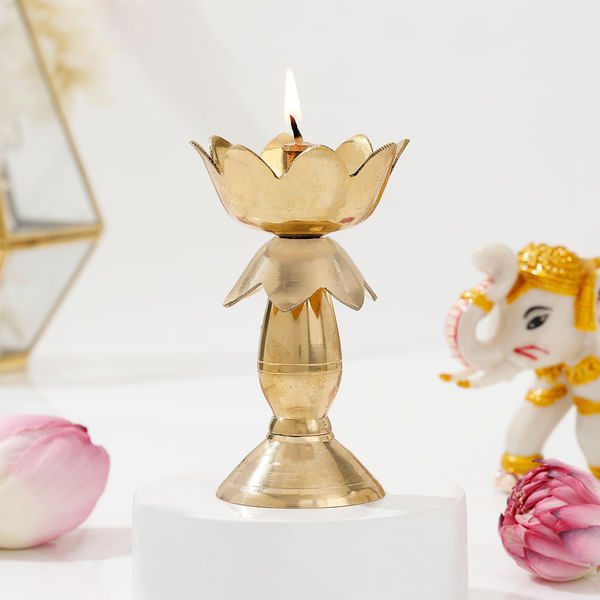 Radiant Brass Lotus Diya