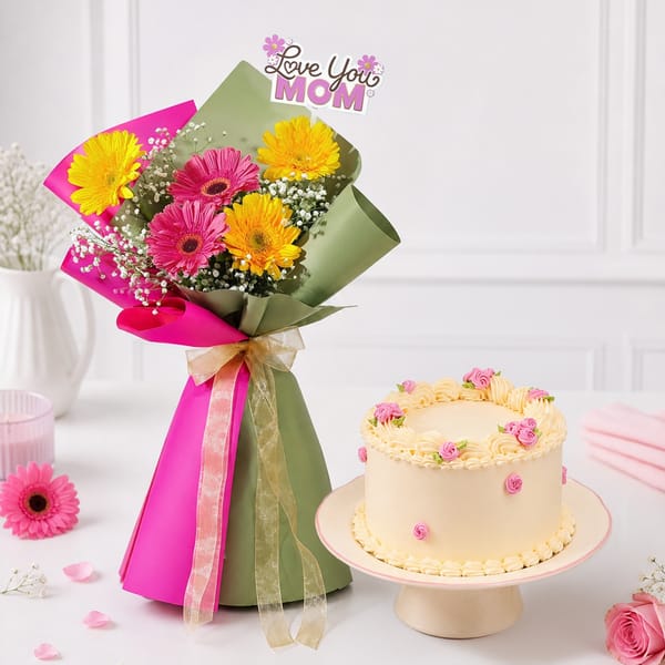 Radiant Mother's Day Bouquet & Pineapple Cake Combo