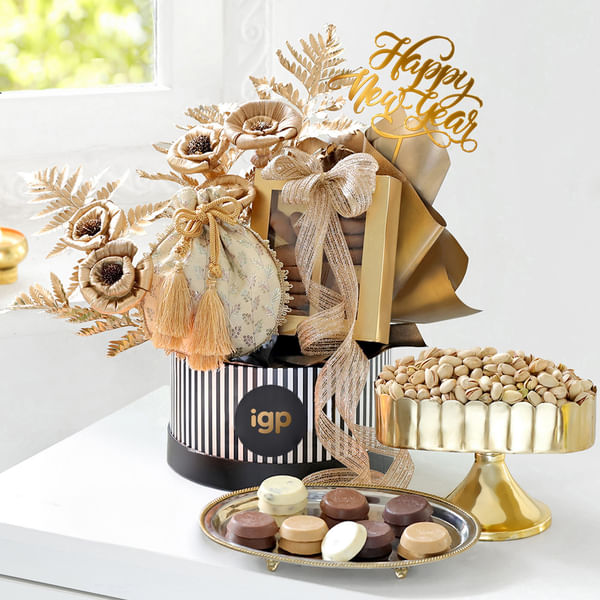 Radiant New Year Floral Pistachio Hamper