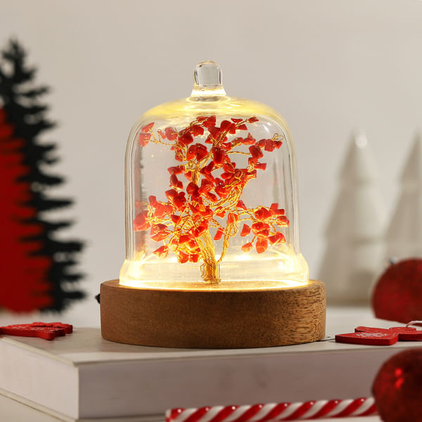 Radiant Red LED Tree Home Decor