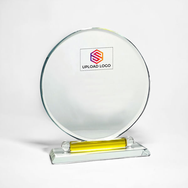 Radiant Round Crystal Trophy