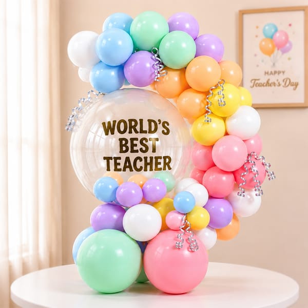 Rainbow Balloon Arrangement For Teacher's Day