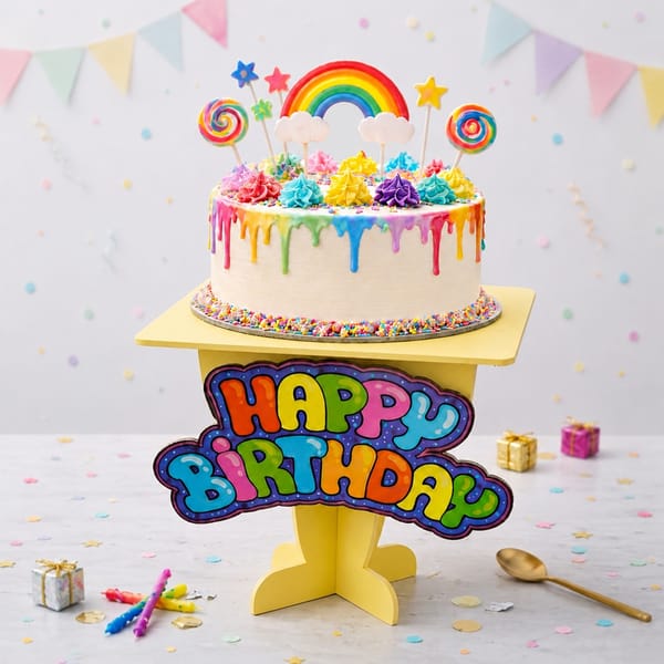 Rainbow Birthday Party Cake Stand