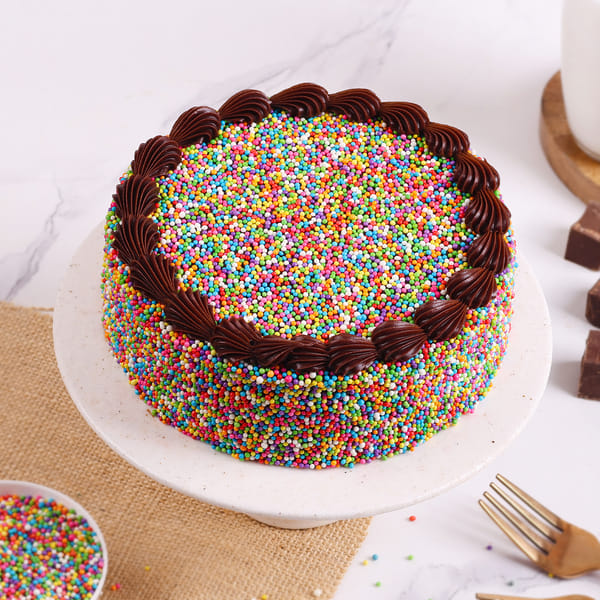 Rainbow Sprinkles Chocolate Cake