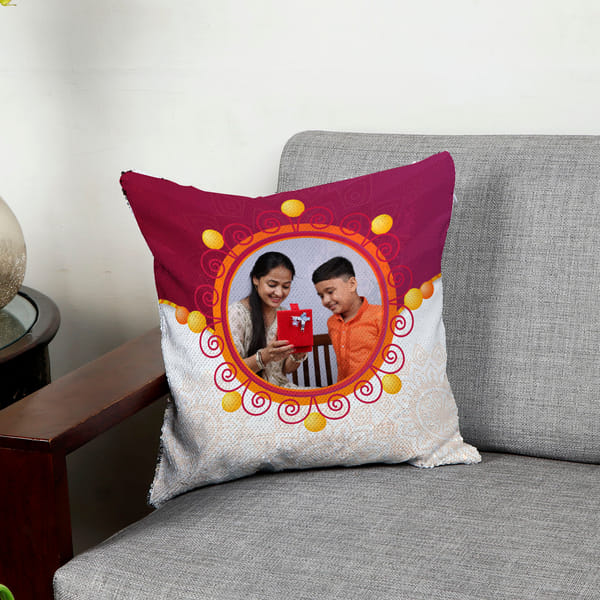 Rakhi Personalized Reversible Sequin Cushion