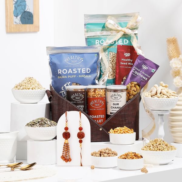 Rakhi Set With Dry Fruits And Healthy Mixes