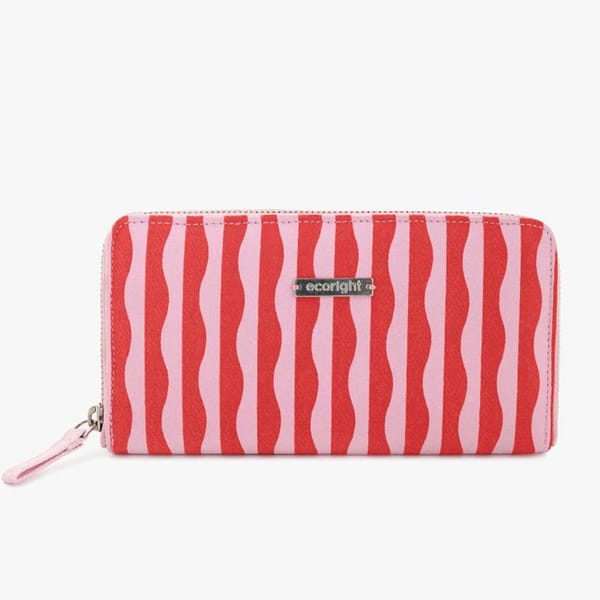 Recycled Polyester Pink Long Wallet