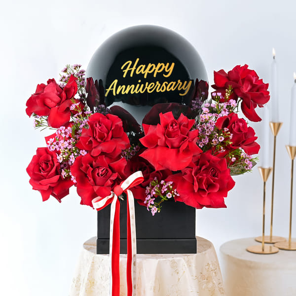 Red Roses in Box Arrangement