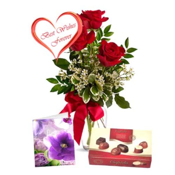 Red Roses with Premium Chocolates