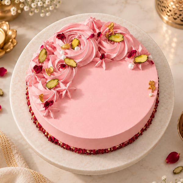Red Velvet Floral Cake (Half Kg)