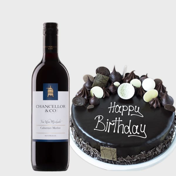 Red Wine and Premium Chocolate Mud Cake Combo