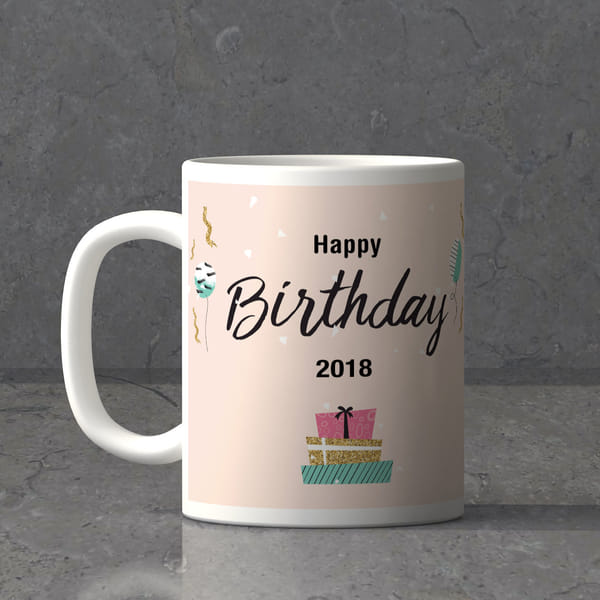 Ribbons & Balloons Personalized Birthday Mug