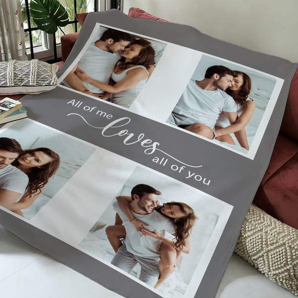 Romantic Love Personalized Single Fleece Blanket