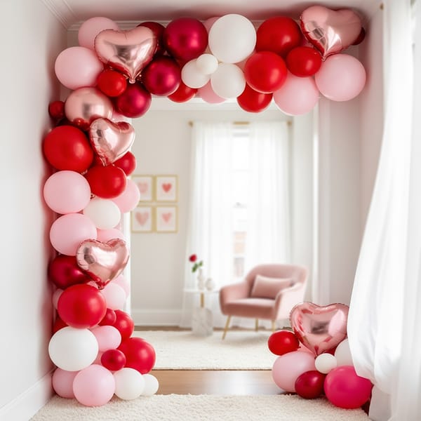 Romantic Ombre Balloon Arch Setup