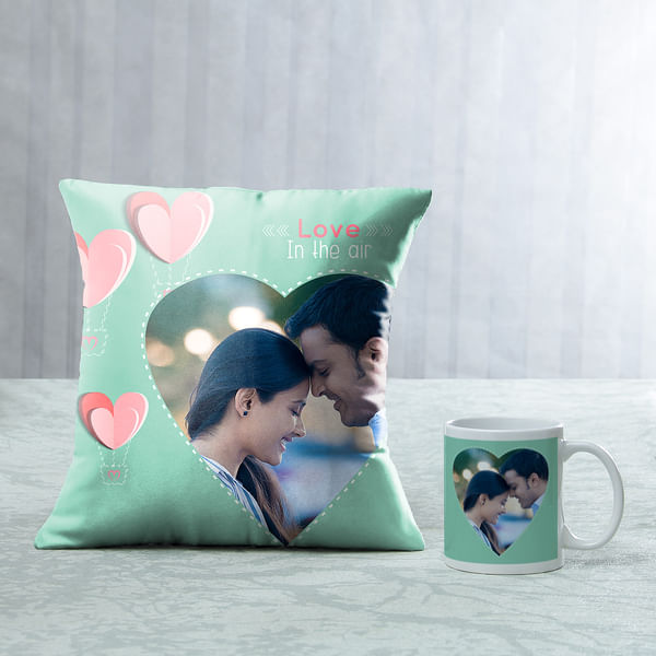 Romantic Personalized Pillow & Mug Hamper