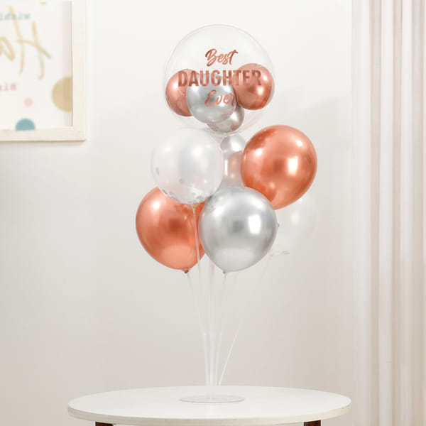 Rose Gold Charm Daughter's Day Balloon Setup