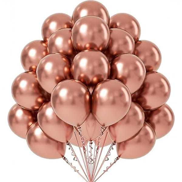 Rose Gold Chrome DIY Party Balloons Set - 50 Pcs