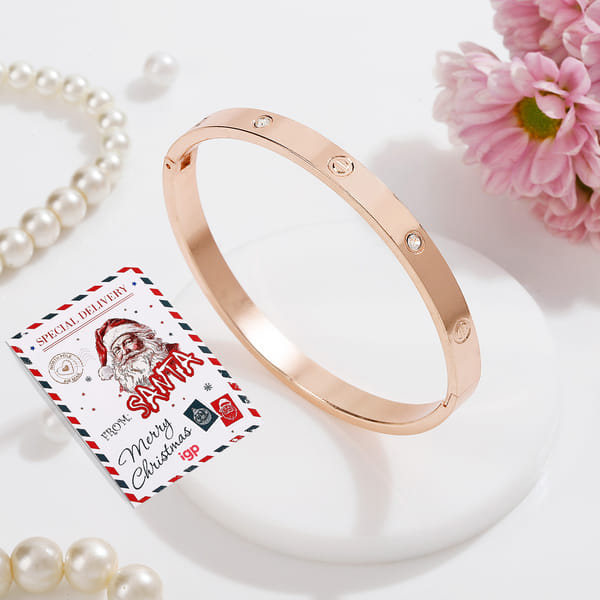 Rose Gold CZ Stone Bracelet Gift For Secret Santa
