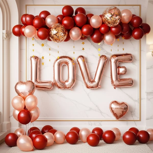 Rose Gold Love Balloon Decor