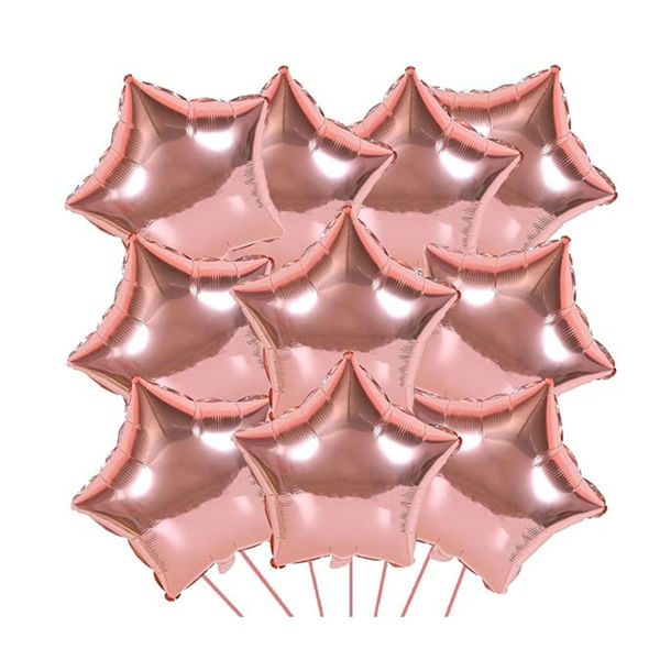Rose Gold Star Foil Balloons - Set Of 4