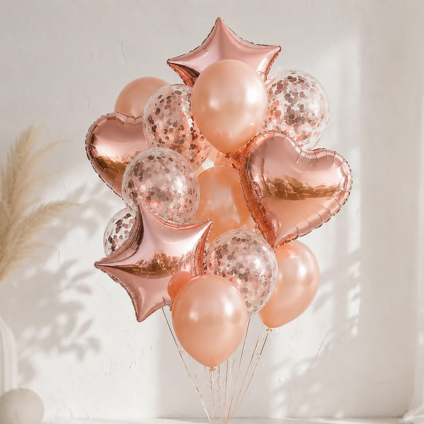 Rose Gold Theme DIY Party Decor Kit - 14 pcs