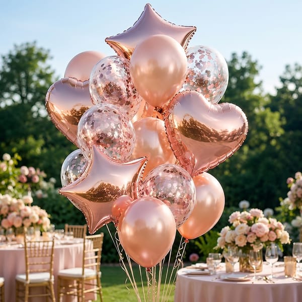 Rose Gold Theme Party Decor Kit - 14 pcs