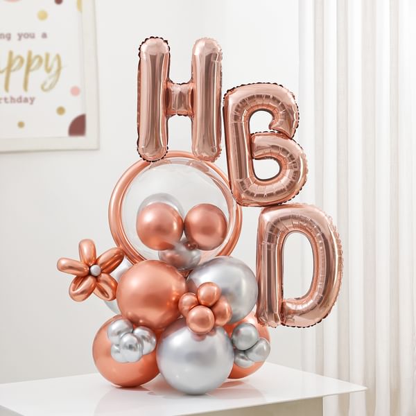 Rose Luxe Birthday Balloon Arrangement