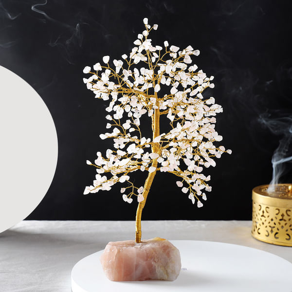 Rose Quartz Gemstone Tree For Peace - 500 Chips