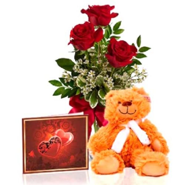 Roses & Teddy Surprise