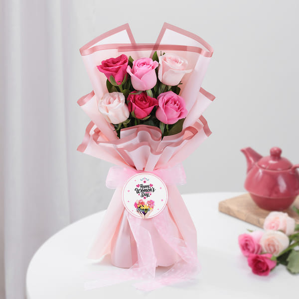 Rosy Radiance Women's Day Bouquet