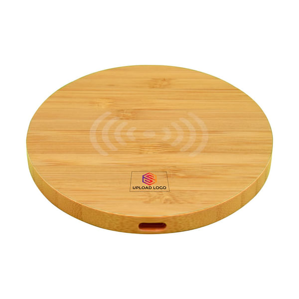 Round Bamboo Wireless Charger