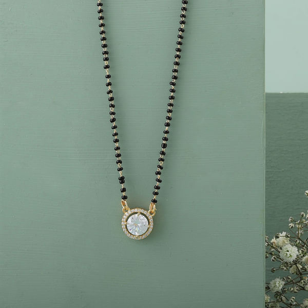Round Solitaire Mangalsutra Necklace