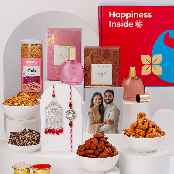 Royal Bond Personalized Kundan & Pearl Bhaiya Bhabhi Hamper