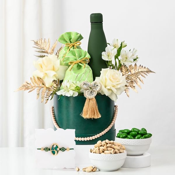 Royal Green Rakhi Celebration Hamper