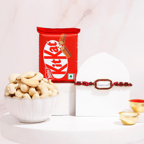 Royal Kundan Rakhi Treat Hamper