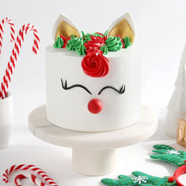 Rudolph Reindeer Semi Fondant Cake (2kg)