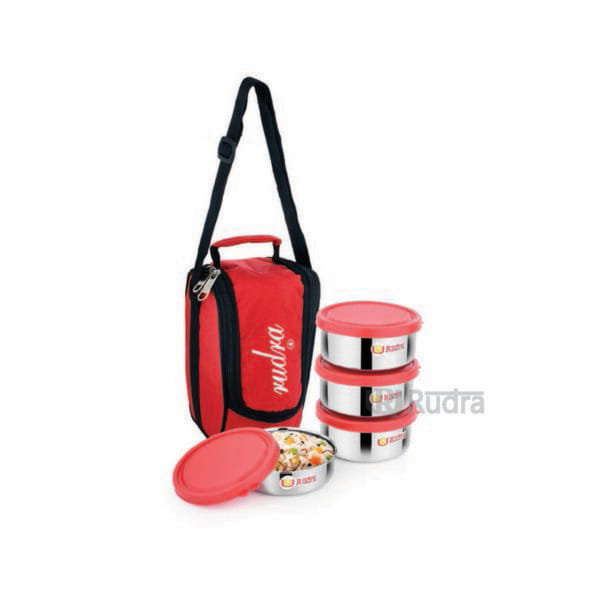 Rudra 4 Tier Leak Proof Lunch Kit with Bag
