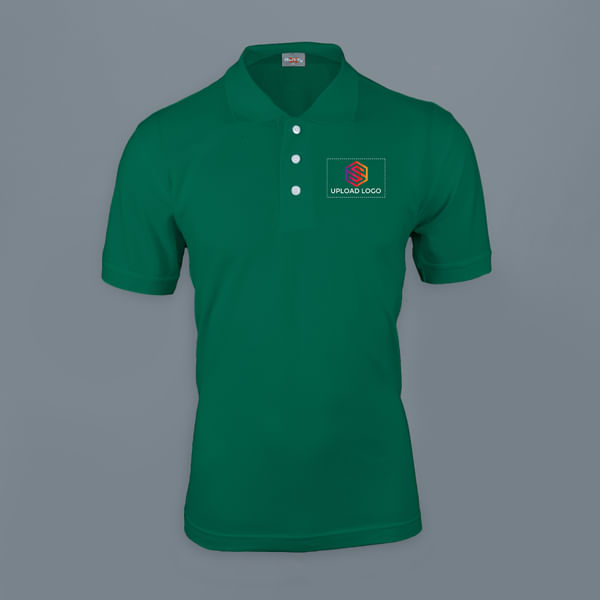 Ruffty Solids Cotton Polo T-shirt for Men (Forest Green)