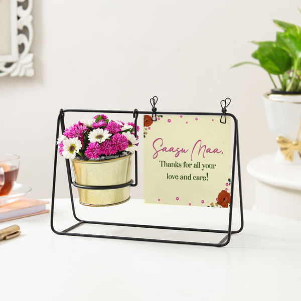 Saasu Maa's Personalized Swinging Metal Planter