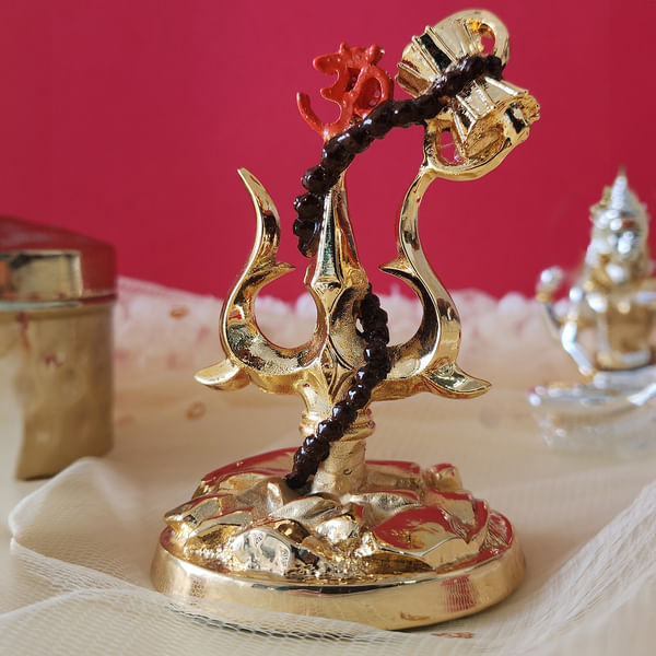 Sacred Trishul With Damru Home Decor
