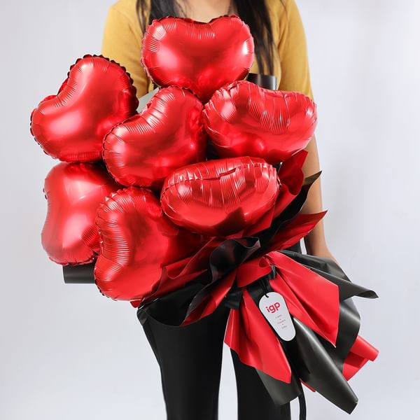 Scarlet Romance Balloon Bouquet
