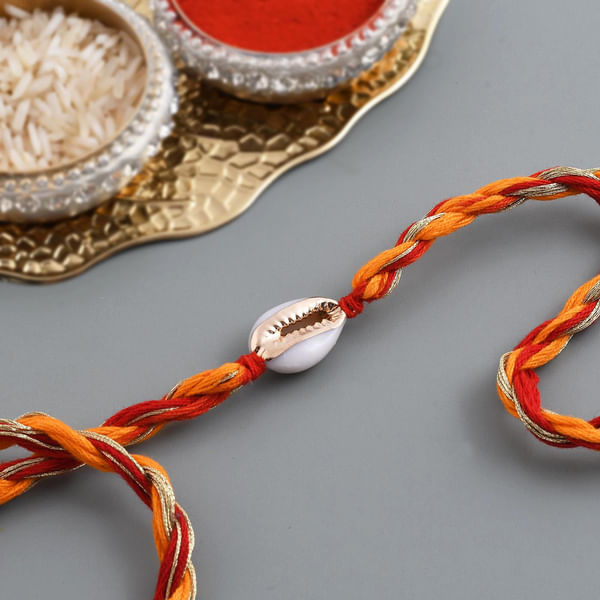Seashell Zari And Moli Rakhi