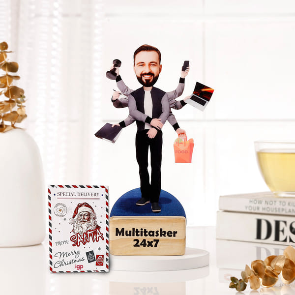 Secret Santa Gift Personalized Multitasker Caricature