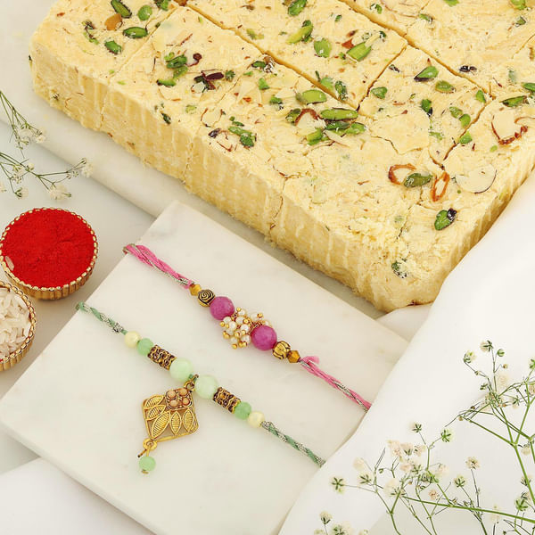Set of 2 Pastel Love Rakhi Hamper