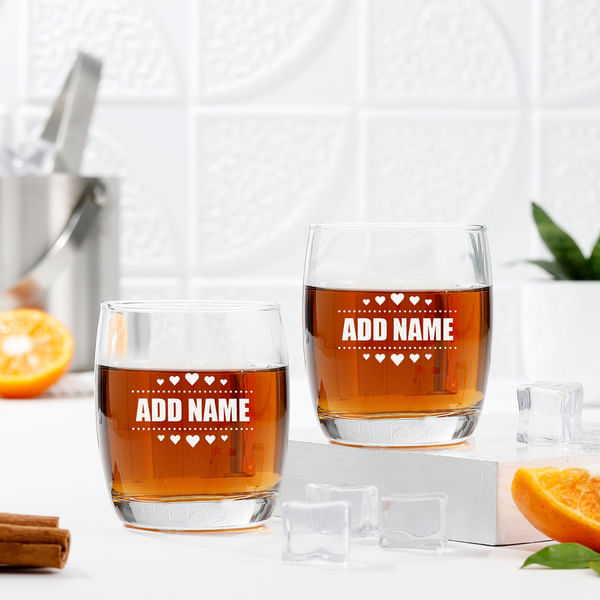 Set of 2 Personalized Whiskey Glasses