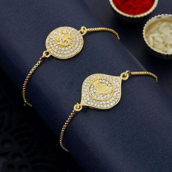 Set of 2 Traditional CZ Rakhis
