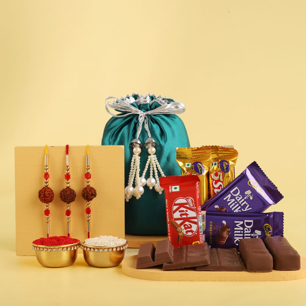 Set of 3 Divine Rakhi Hamper